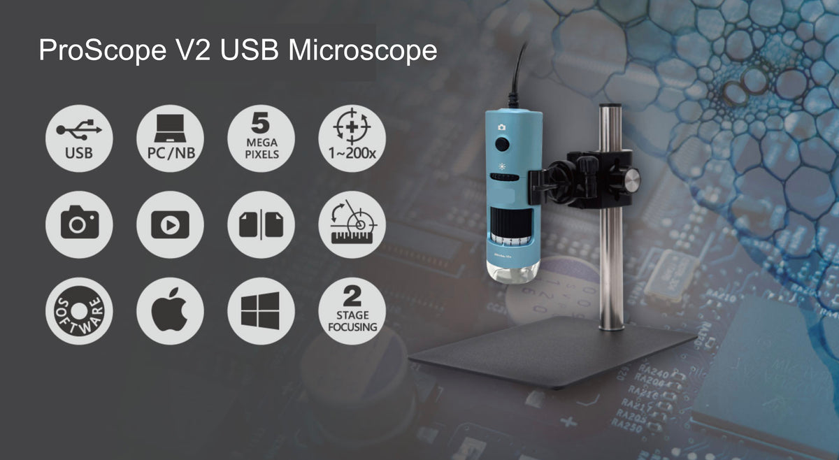 Microviewer ProScope V2 5MP 1x-200x - USB Microscope – ProScope USA