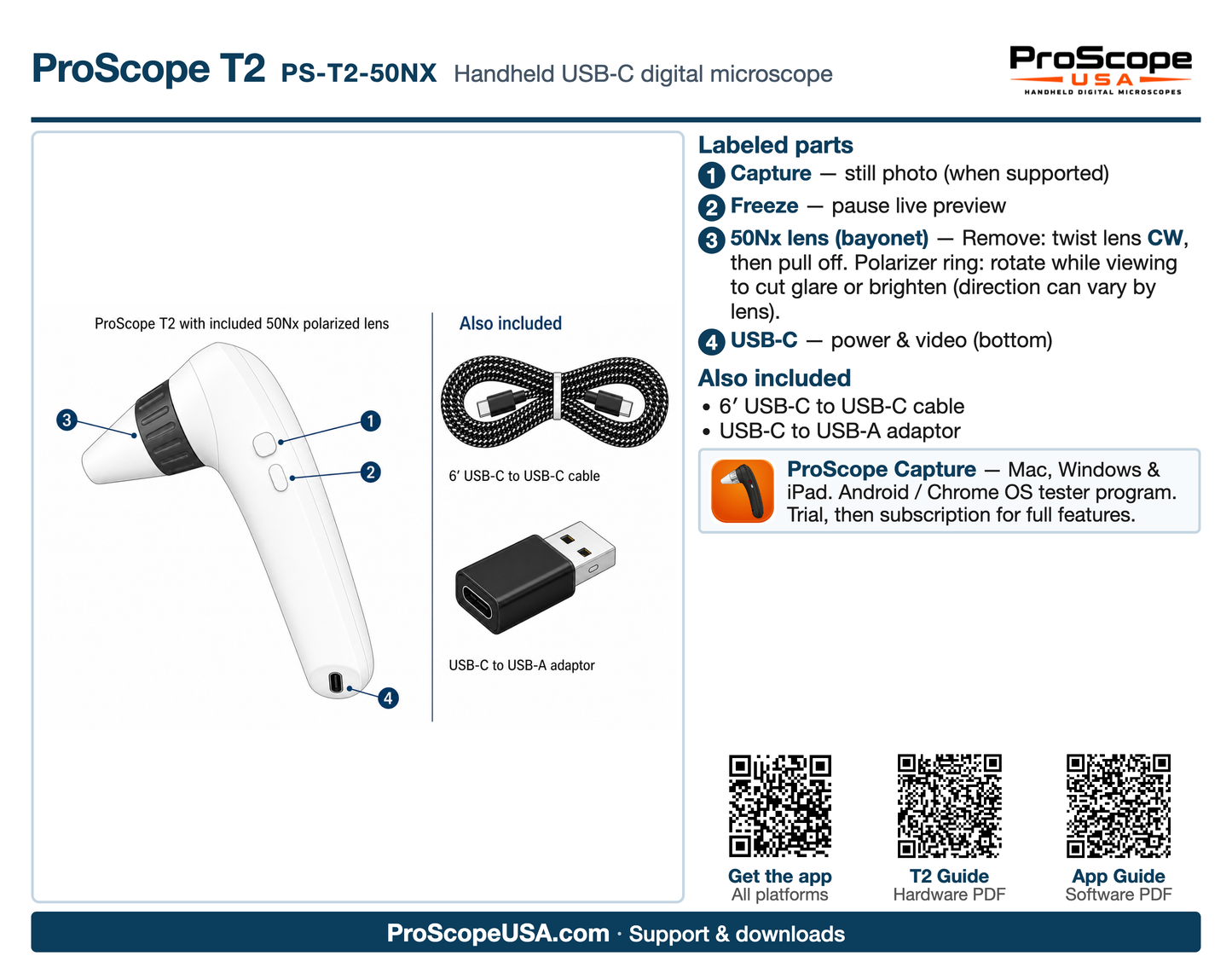 ProScope T2 w/50Nx lens - USB microscope